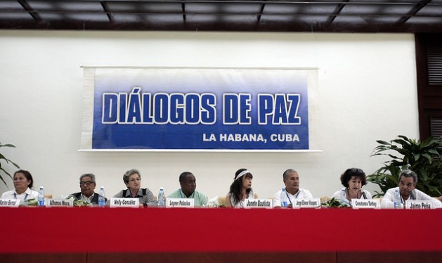 The first delegation of victims of Colombia’s armed conflict offer a press conference after their talks with the government and FARC negotiators on Aug. 16 in Havana, Cuba. Credit: Jorge Luis Baños/IPS