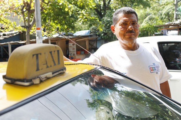 Manuel Campos, a 56-year-old taxi driver, is not covered by either the public or private pension system in El Salvador. His only hope is that his children will support him in his old age. Credit: Edgardo Ayala /IPS