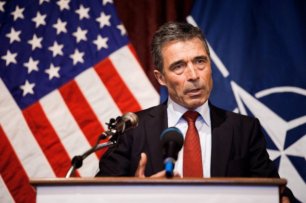 Anders Fogh Rasmussen, NATO chief, addresses a crowd in Austin, Texas. Credit: DVIDSHUB/Texas Military Forces/Photo by Staff Sgt. Eric Wilson/CC-BY-2.0