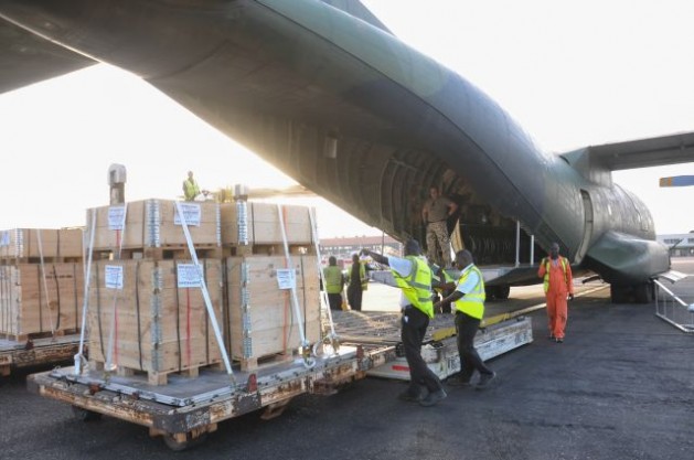 German aircraft arrives in Ghana to help deliver U.N. supplies for emergency Ebola response. Credit: UN Photo/UNMEER
