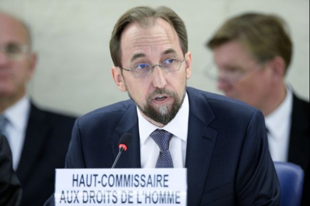 Zeid Ra'ad Al Hussein, the new United Nations High Commissioner for Human Rights, speaks at the opening of the 27th session of the Human Rights Council on Sep. 8, 2014 in Geneva, Switzerland. Credit: UN Photo/Jean-Marc FerrÃƒÂ©