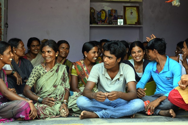 Dalit women and their children, including young boys, are working together to end the system of ‘temple slavery’ in the Southwest Indian state of Karnataka. Credit: Stella Paul/IPS
