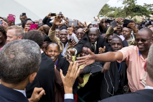 President Barack Obama greets embassy staff and their families during a meet and greet at the U.S. Embassy in Nairobi, Kenya, July 25, 2015, before going to Addis Ababa. Credit: Official White House Photo by Pete Souza