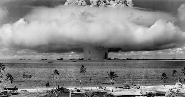 A group of eminent persons (GEM) launched a concerted campaign on Aug. 25, 2015, for entry into force of a global ban on nuclear weapon tests such as this one at Bikini Atoll in 1946. Credit: United States Department of Defense via Wikimedia Commons