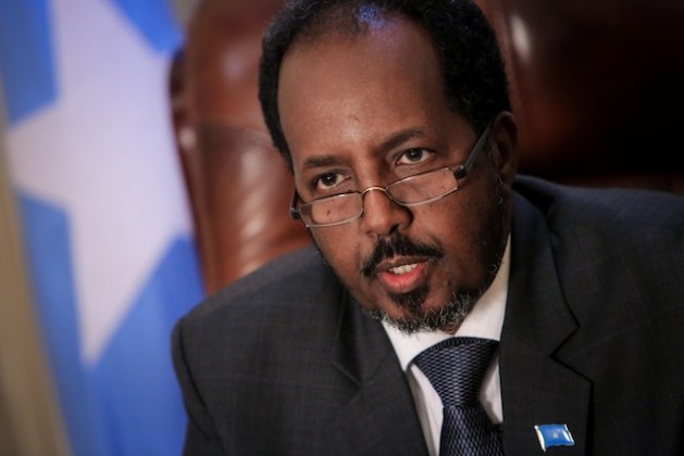 Somali President Hassan Sheikh Mohamud is seen in his presidential office inside Villa Somalia. Credit: UN Photo/Stuart Price