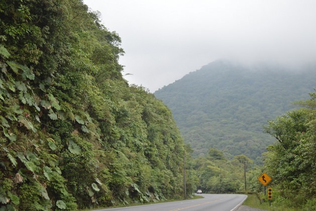 In its national contribution, Costa Rica said the sector most vulnerable to climate change is road infrastructure. This highway, which connects San José with the Caribbean coast, and which crosses the central mountain chain, is closed several times a year due to landslides. Credit: Diego Arguedas Ortiz/IPS