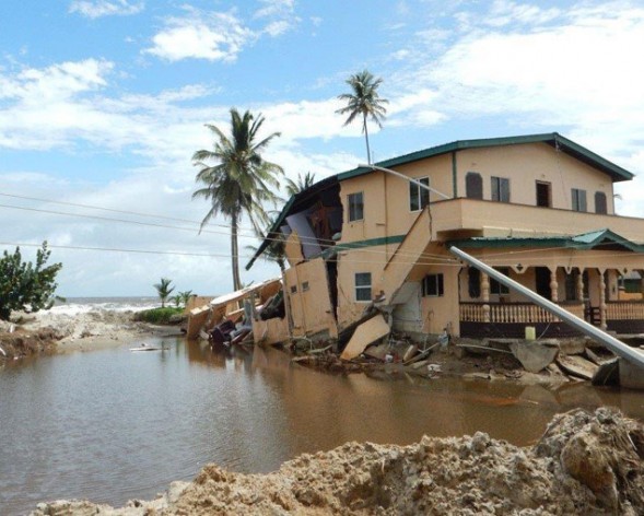 Coastal damages in the aftermath of the floods. Credit: Rajiv Jalim