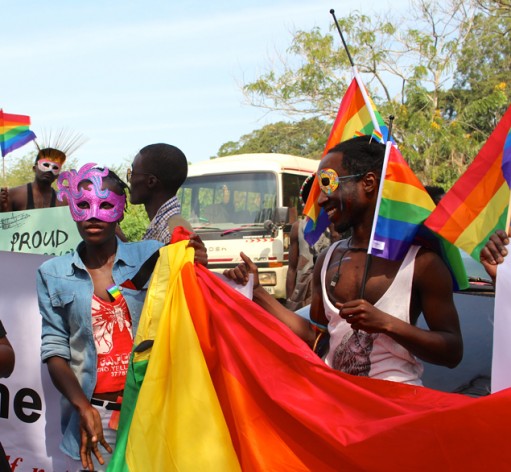 Participants at a gay pride celebration in Uganda in August.  Credit: Amy Fallon/IPS
