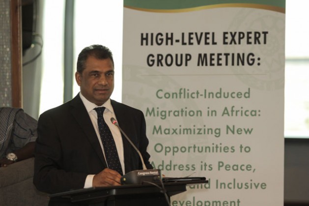 Vasu Gounden, ACCORD's Chief, addresses high level expert group on climate and migration.