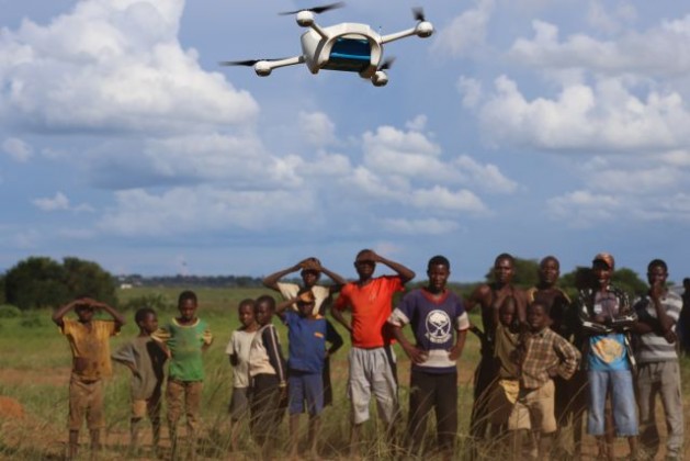 The drone took 10 minutes to cover 10 km. Photo Credit: UNICEF
