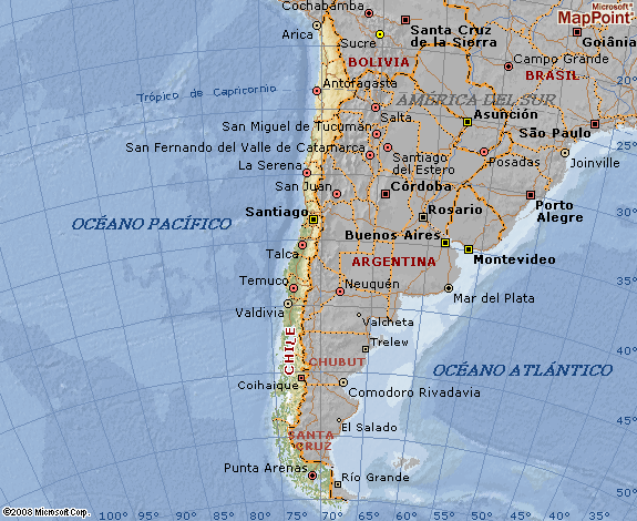 A map of Chile, a long narrow country between the Andes mountains and the Pacific Ocean, where deep waters off the coast offer a unique potential for wave and tidal energy, which the country is preparing to harness. Credit: Imágenes de Chile
