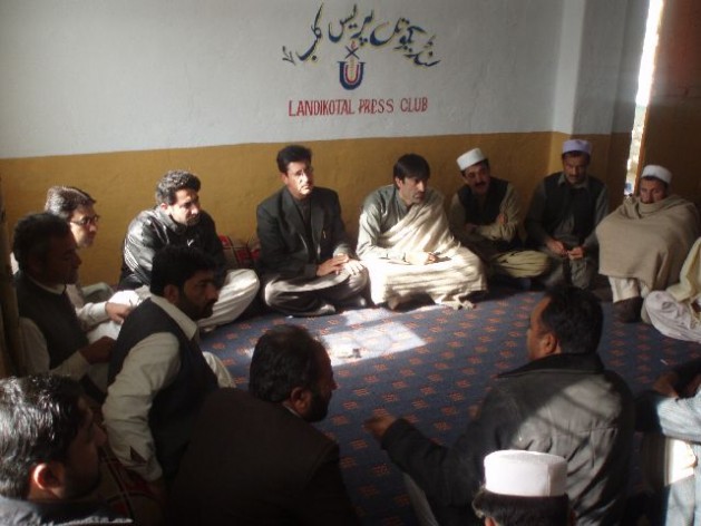 Journalists gathered at the Landikotal Press Club in Khyber Agency, Pakistan. Credit: Ashfaq Yusufzai/IPS