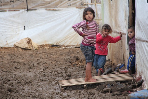 Syrian refugee children learn to survive at a camp in north Lebanon. Credit: Zak Brophy/IPS