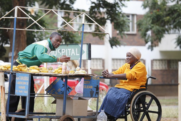 Assistive products like wheelchairs can help people with disabilities participate more fully. Credit: Jeffrey Moyo/IPS.