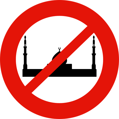 Symbol against the construction of a Mosque. Credit: Albert Mestre. GNU Free Documentation License. Wikipedia