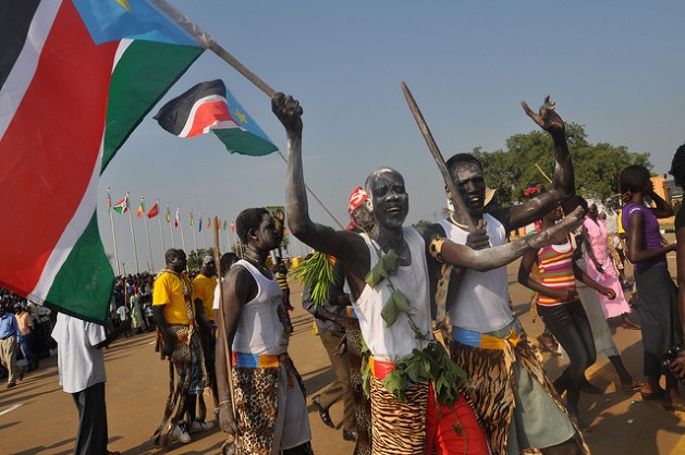 Traditional dancers during celebrations to mark South Sudan's first independence anniversary on Jul. 9, 2012 in Juba. Credit: Charlton Doki/IPS