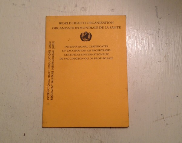 A WHO Yellow Vaccination book. Credit: IPS.