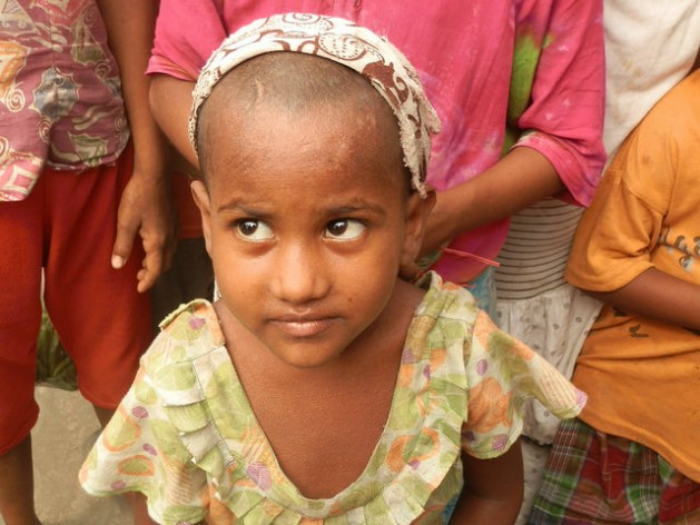 A young girl in Aung Mingalar Muslim ghetto in Sittwe, Rakhine state, Myanmar. Credit: Sara Perria/IPS