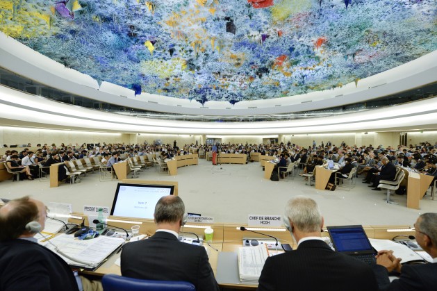 The UN Human Rights Council chamber in Geneva. UN Photo/Jean-Marc Ferré.