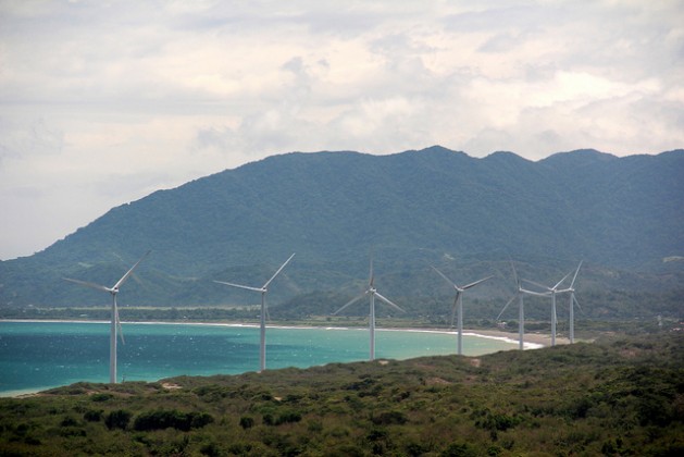 The Bangui Wind Farm located in the northern Philippines hosts 20 wind turbines with a capacity of 33 megawatts. Credit: Kara Santos/IPS.