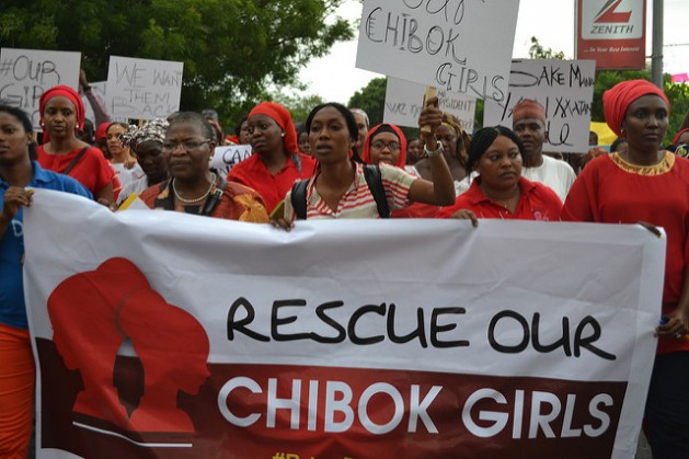 Nigerians gathered at Unity Fountain, in Nigeria’s capital, Abuja, on Apr. 30, 2014. They called on the country’s government to act quickly to find the 276 schoolgirls who were kidnapped from Chibok secondary school in northeast Borno state on Apr. 14 by Islamist extremist group Boko Haram. Credit: Mohammed Lere/IPS