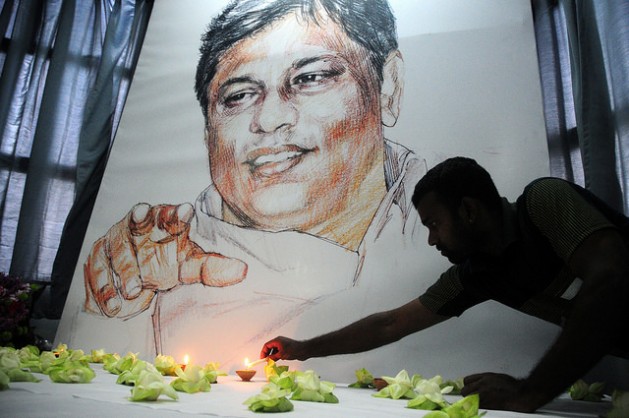 The 2009 murder of prominent editor Lasantha Wickrematunge sent shock waves through Sri Lankan media circles. Credit: Amantha Perera/IPS