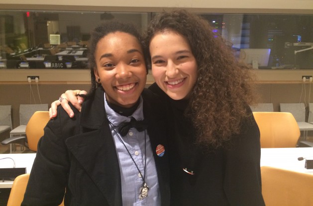 Johnna Artis, 20, first apprentice and Maria Fraguas Jover, 24, rehearsal director at the Hip-Hop Dance Conservatory pictured at the United Nations. Credit: IPS UN Bureau / IPS.