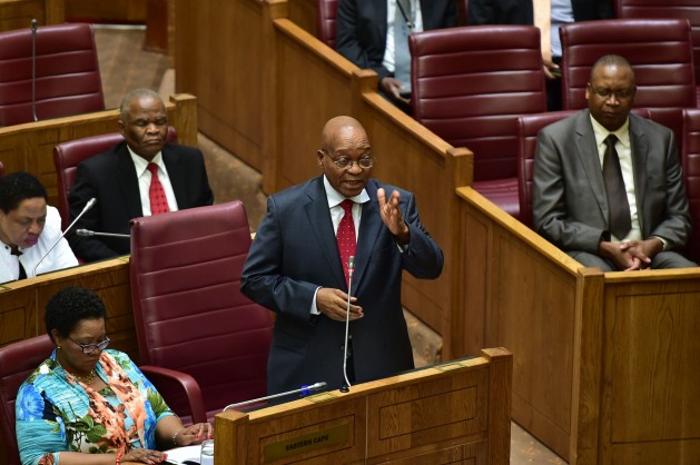 President Jacob Zuma answers questions at the National Council of Provinces on Oct. 25, 2016. During the session, he said Operation Phakisa helped drive investments worth R17 billion toward ocean-based aspects of the economy since 2014. Courtesy: Republic of South Africa