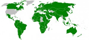 Map of IPU member States 2009. Credit: Joowwww - IPU. Public Domain