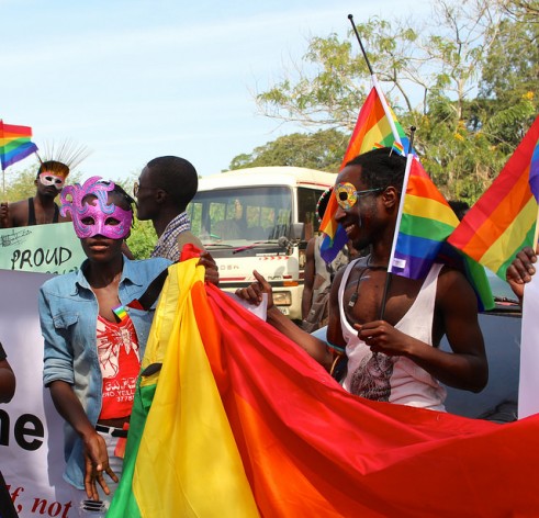 Participants at a gay pride celebration in Uganda. Credit: Amy Fallon/IPS