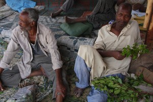 Men lounging in Dire Dawa’s Chattara Market chewing khat, Ethiopia. Credit: James Jeffrey/IPS
