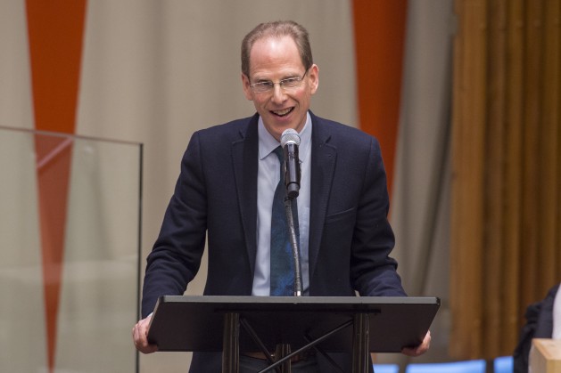 Simon Baron-Cohen, Director of the Autism Research Center at the University of Cambridge, gives the keynote address during a special event held to mark World Autism Awareness Day. Credit: UN Photo/Eskinder Debebe