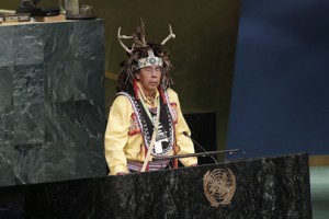 Tadodaho Sid Hill, Chief of the Onondaga Nation. Credit: UN Photo/Evan Schneider