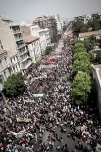 Demonstrations against austerity measures in Athens. The World Bank's Doing Business Report 2017 finds that the greatest increase of inequality during 2008-2013 occurred in Greece. Credit : IPS