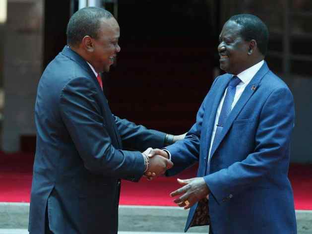 A handshake says a thousand words- President Uhuru Kenyatta and Opposition leader, Hon Raila Odinga at Harambee House on March 9, 2018. /Jack Owuor - "If we have no peace, it is because we have forgotten that we belong to each other." This profound statement was made by the late Nobel Peace Prize winner Mother Teresa, who was born on this day, August 26, 1910. An icon of love, tolerance, generosity and tremendous integrity and spirituality.