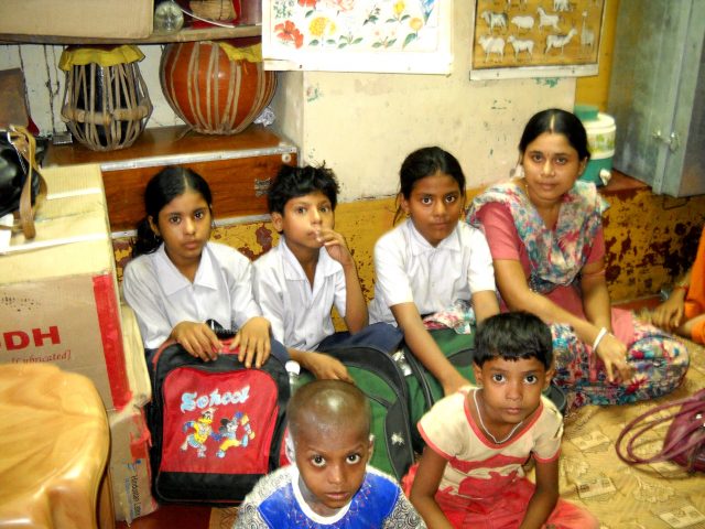 Worst hit by school lockdowns are children of commercial sex workers who study through informal tutorials like these children in Kolkata city. Credit: Manipadma Jena/IPS