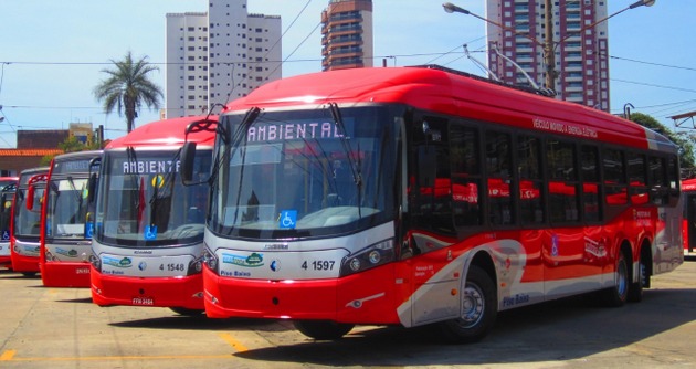 A row of trolleybuses from Eletra, a Brazilian company that was a pioneer in the production of electric and hybrid buses. Most of the trolleybuses operating in São Paulo were manufactured at its plant in São Bernardo do Campo, capital of the Brazilian automotive industry in the second half of the 20th century. CREDIT: Courtesy of Eletra